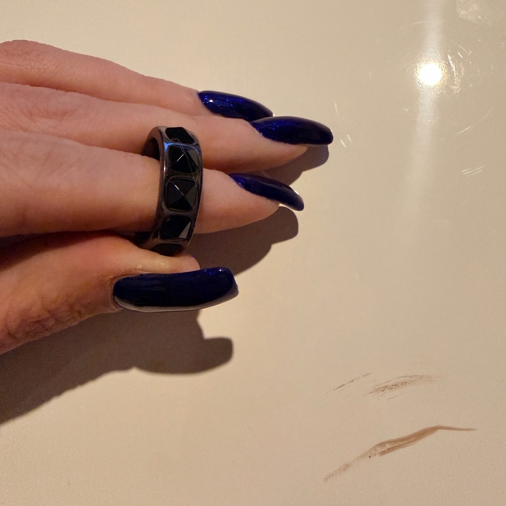 Marc By Marc Jacobs Black Studded Ring